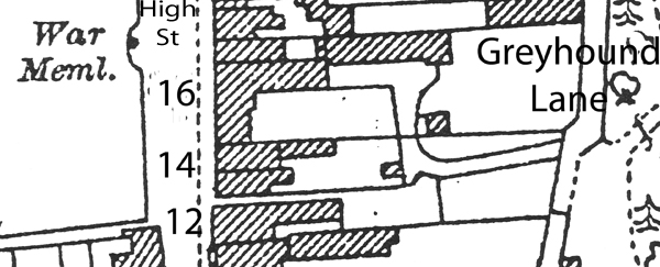 Map showing 12-16 High Street